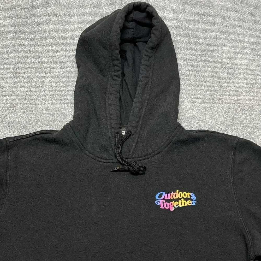 The North Face Hoodie Mens Medium Black Fleece Pullover Outdoors Together